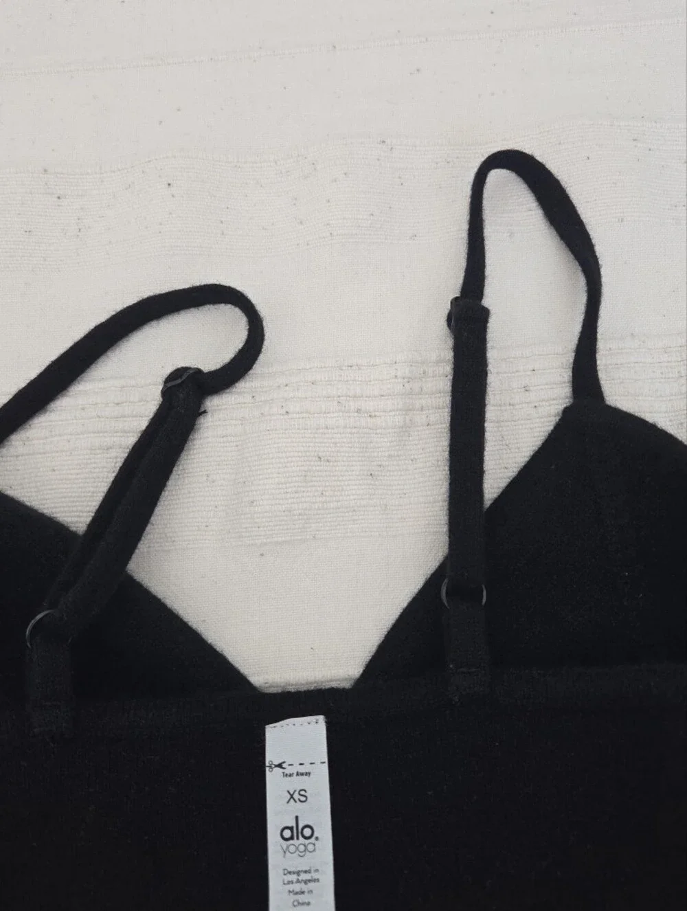 Alo Yoga Cashmere Jet Set Bra in Black XS  Quite Luxury Athlesure Bralette